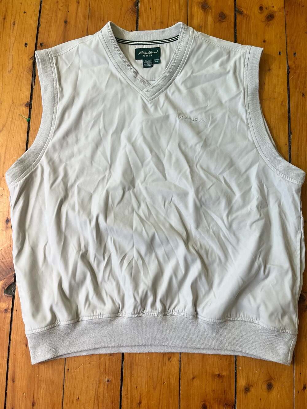 Eddie Bauer Golf V-Neck Sleeveless Windbreaker Pullover Dad Vest Large